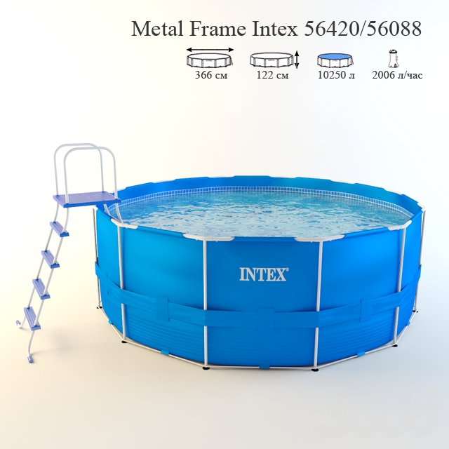 3D модель Каркасный бассейн Intex 322 см