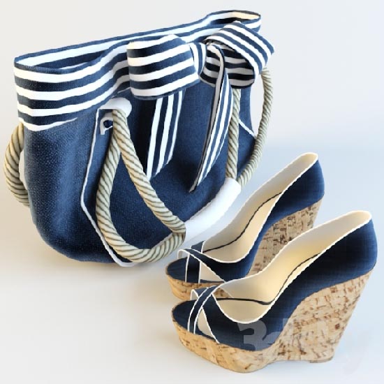 3D модель shoes-bag-in-marine-style