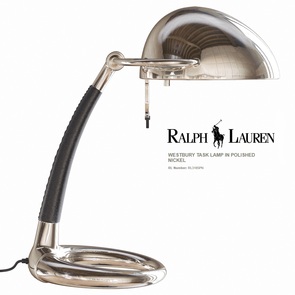 3D модель Ralph Lauren WESTBURY TASK LAMP IN POLISHED NICKEL