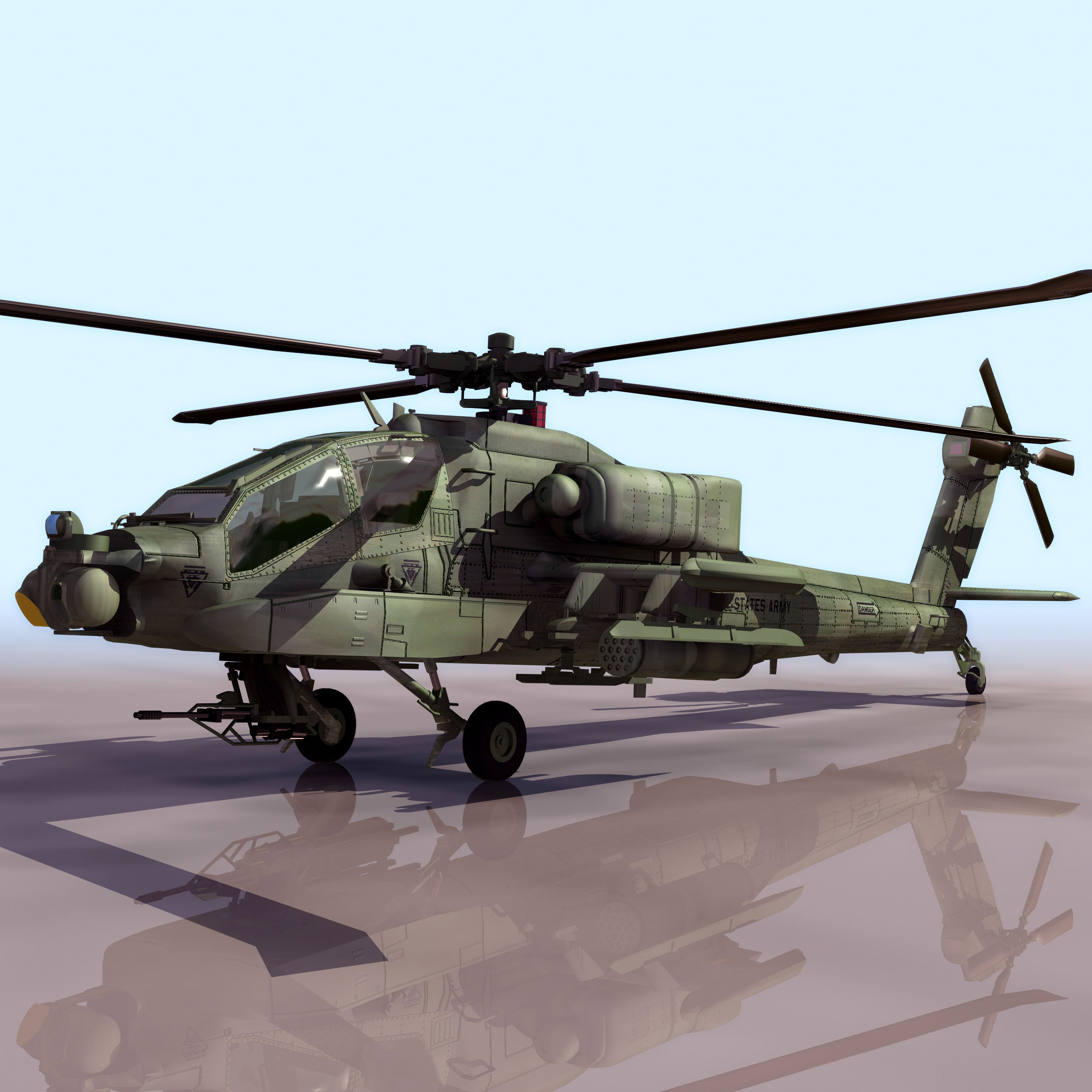 3D модель Вертолёт APACHE