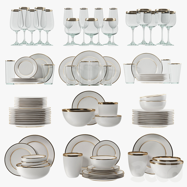 3D модель Набор посуды