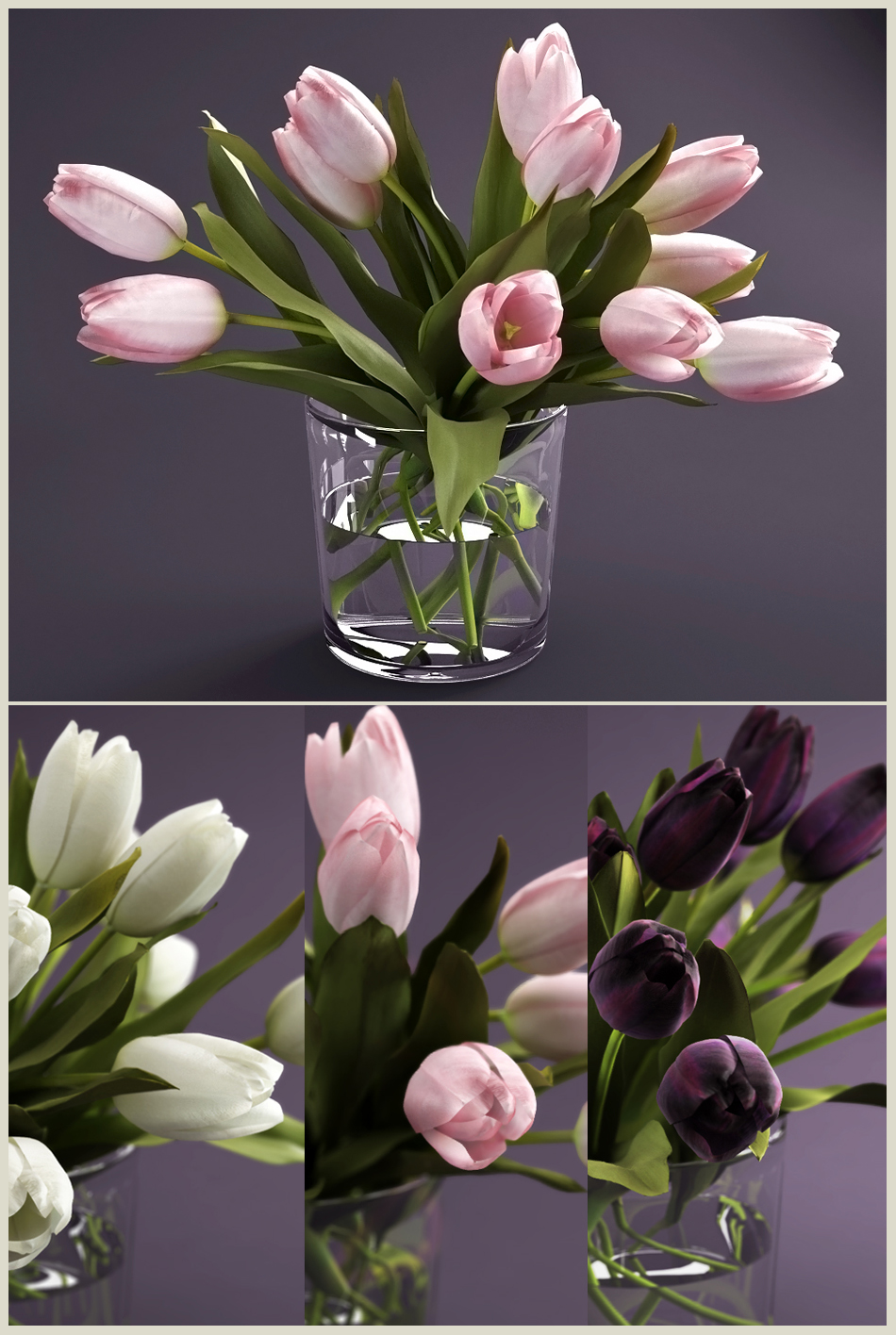 3D модель Букет тюльпанов