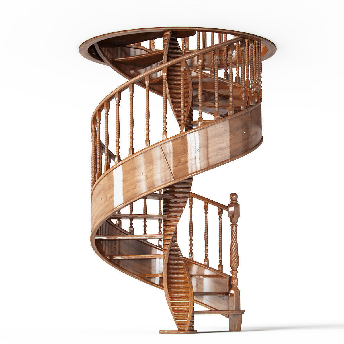 3D модель лестница винтовая классическая